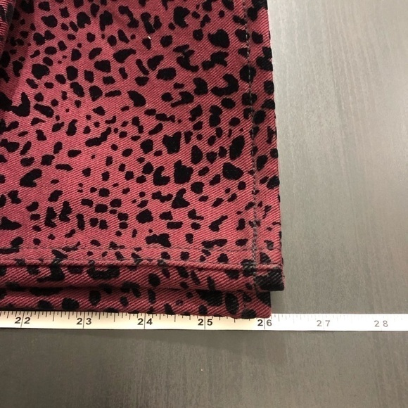 Rag & Bone Maroon Cheetah High Rise Flare Jeans 25 - Picture 7 of 8